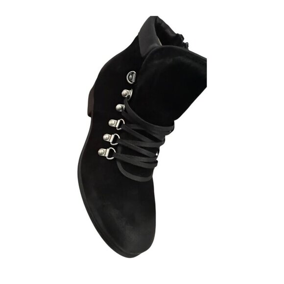 Miz Mooz Womens Black Leather Lace Up Steffy Ankle Bootie Sz 8.5 New - Picture 11 of 14